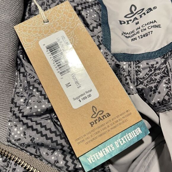 Prana Lily Puffer Jacket - Gull Flurry Sz M - Picture 15 of 15